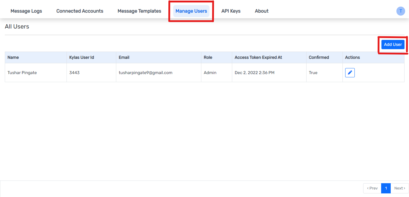 Twilio Manage Users
